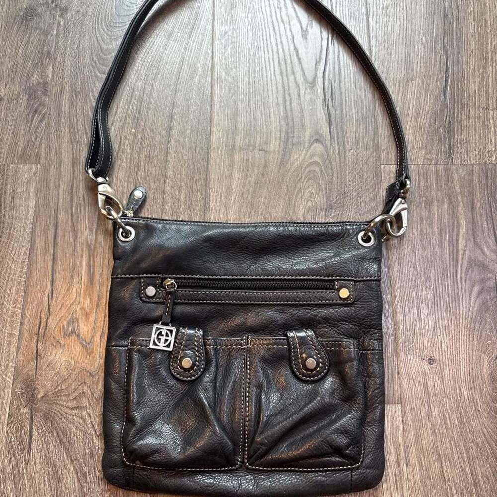 Giani Bernini Y2K Black Leather Crossbody Purse